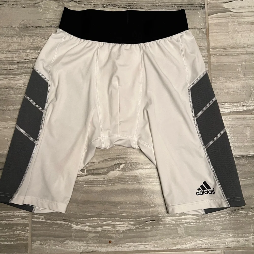 Adidas ClimaLite White/Gray Compression Slider Shorts Men's L‎ Baseball Soccer